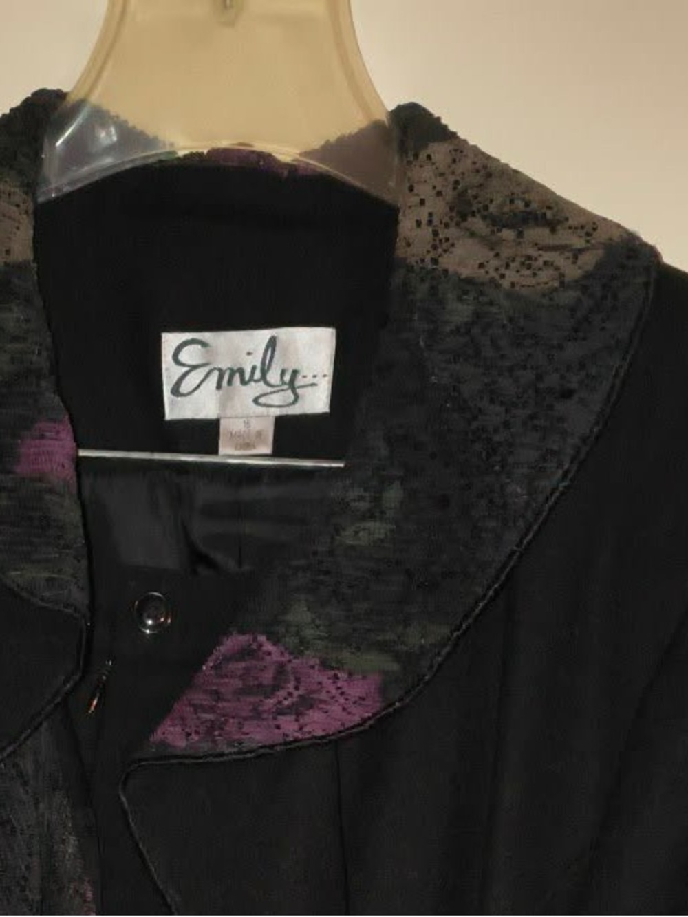 Emily Rose Black Jacket with Purple Trim